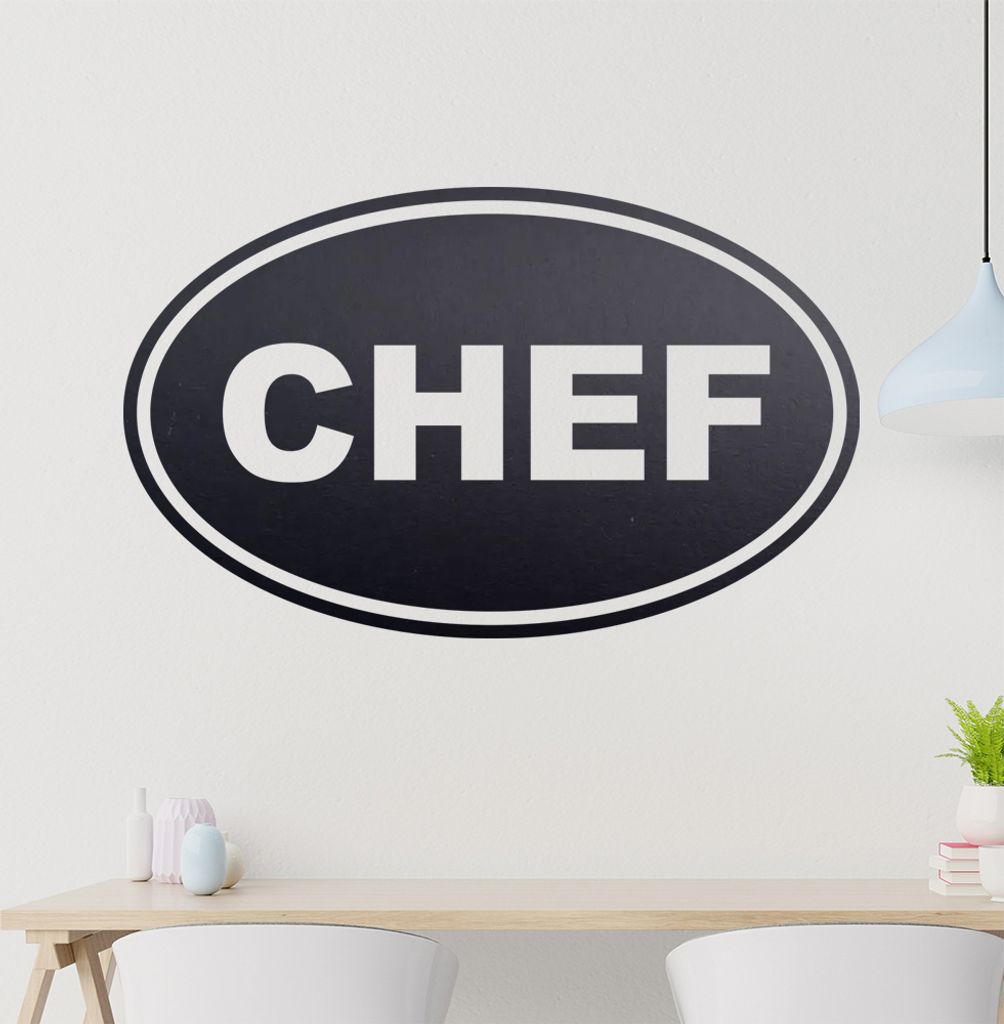 chef Wandtattoo in 6 Größen - Wandaufkleber Wall Sticker - Dekoration, Küche, Wohnzimmer, Schlafzimmer, Badezimmer