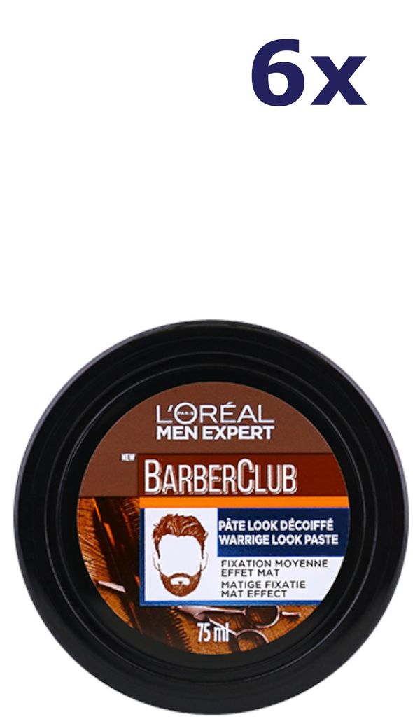 6x L'Oréal Men Expert Barber Club Styling-Haarwachs