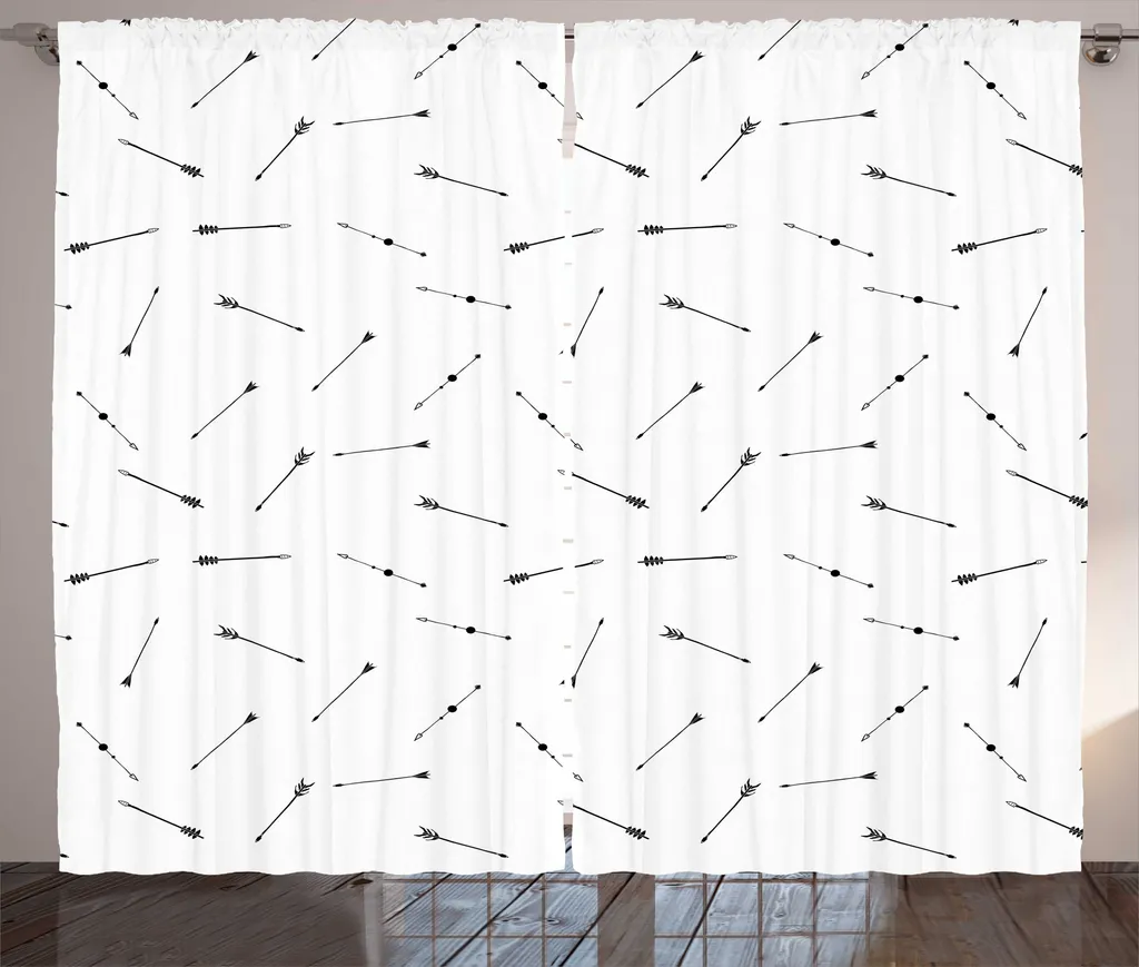 Rideau Largeur 280 cm pour Fenêtre XXL Gris et Blanc à Ruban Froncé