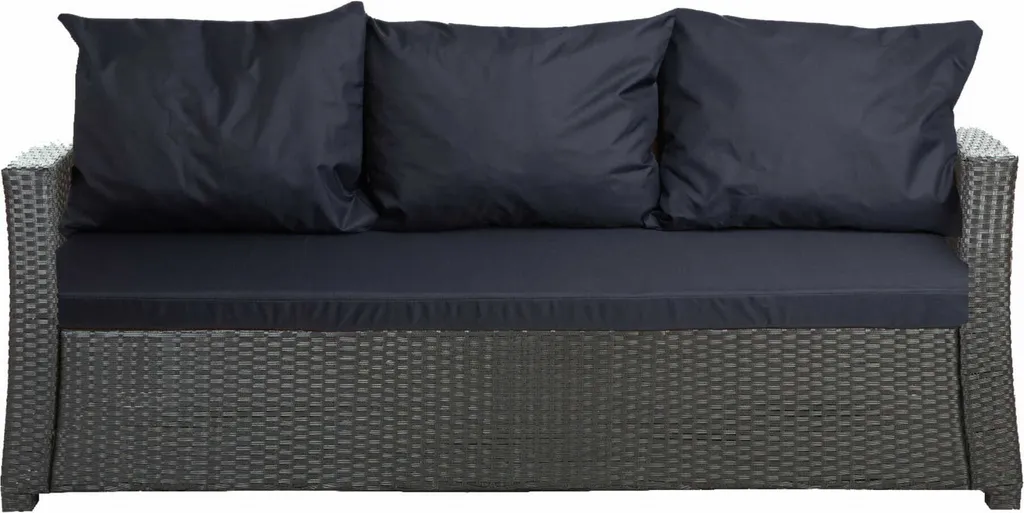 Cuscini per divano da giardino - Blu scuro| Seduta 168x60x7, schienale 3*56x50| Seduta per 3 persone| Cuscino per seduta| Cuscino in rattan per divano