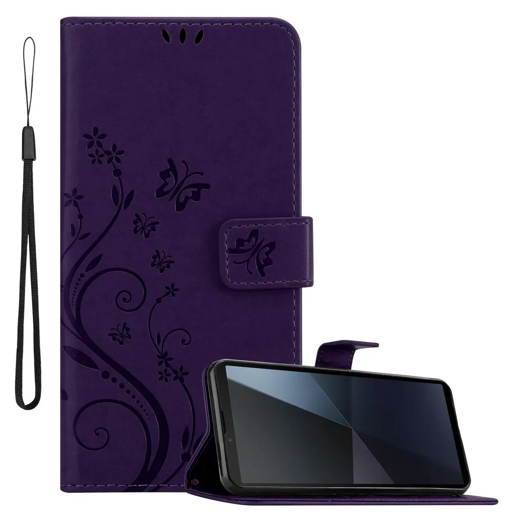 Custodia Floreale Sony Xperia 10 VI Cadorabo Viola - Elegante Book Case