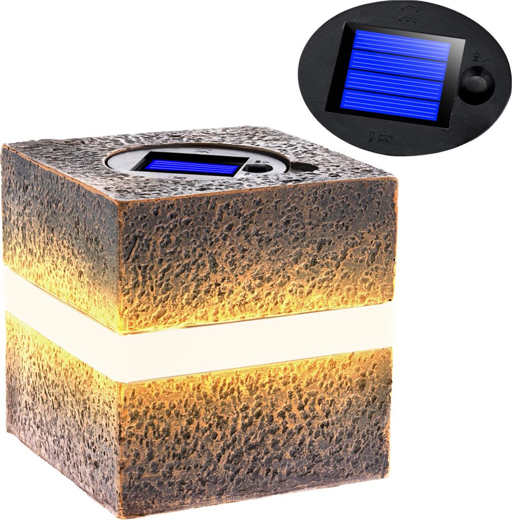Solárny vonkajší kameň Solárny kameň 12 cm LED solárne Obrázok produktu 
