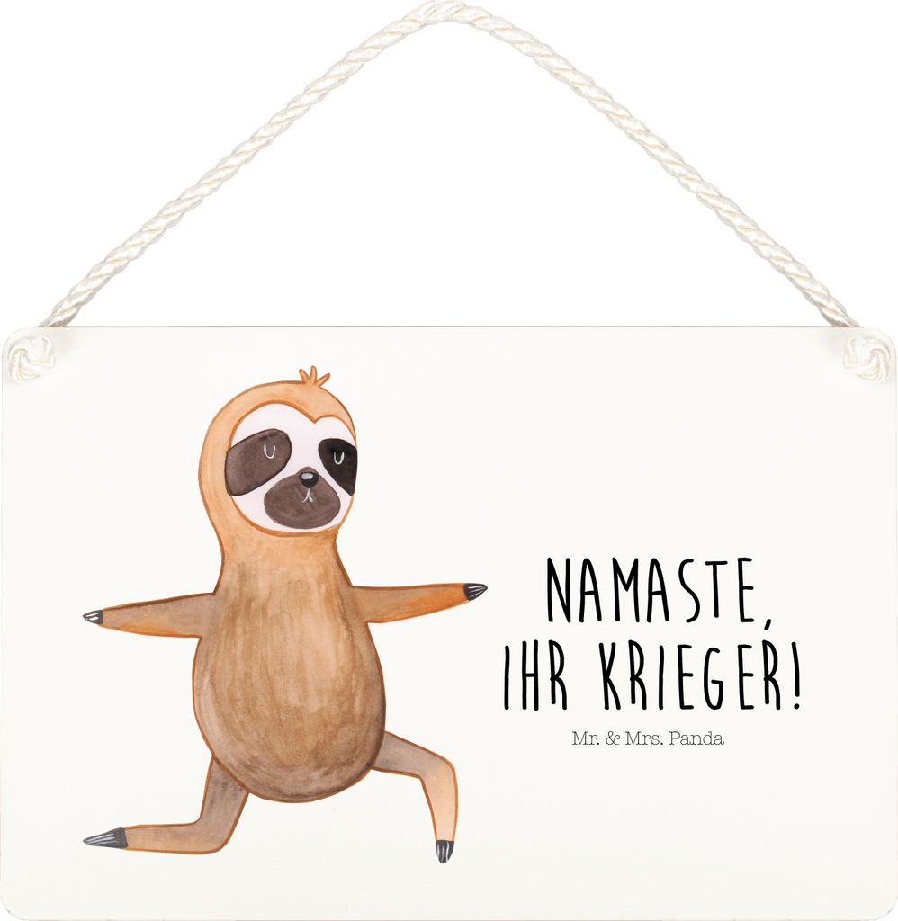 Mr. & Mrs. Panda Holzschild Faultier Yoga DIN A5 - Transparent - Geschenk, Dekobrett, Wandbild Holz, Entspannung, Namaste, holzbild, Türschild, Me...
