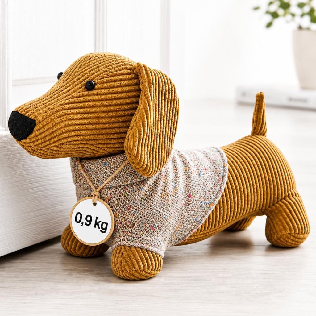Türstopper Dackel 920 g schwerer Türhalter Hund Türpuffer Produktbild 
