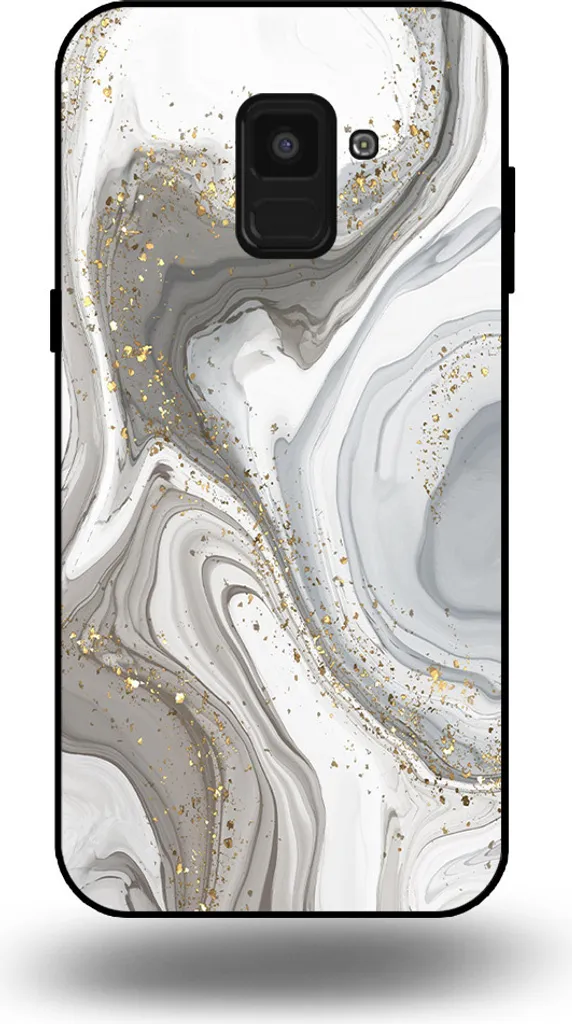 Custodia Samsung Galaxy A8 2018 Marmo Argento - Protezione TPU Smartphonica - 1