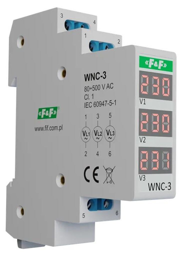 WNC-3 F&F, driefasige spanningsindicator Productafbeelding 