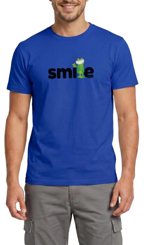 Spreadshirt Janosch Günter Kastenfrosch Smile Design Männer T-Shirt, 3XL, Dunkelblau