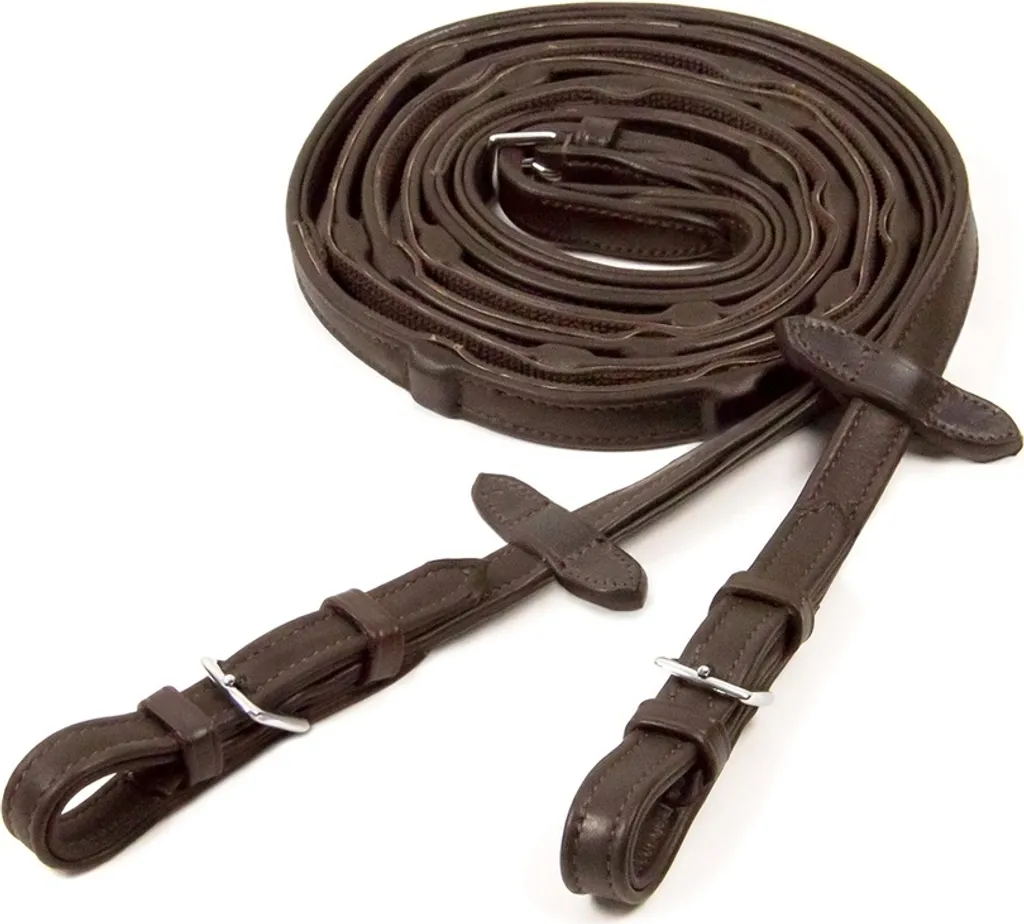 Rênes Durasoft Schockemöhle Sports Grip 16 mm Darkbrown Silver WB