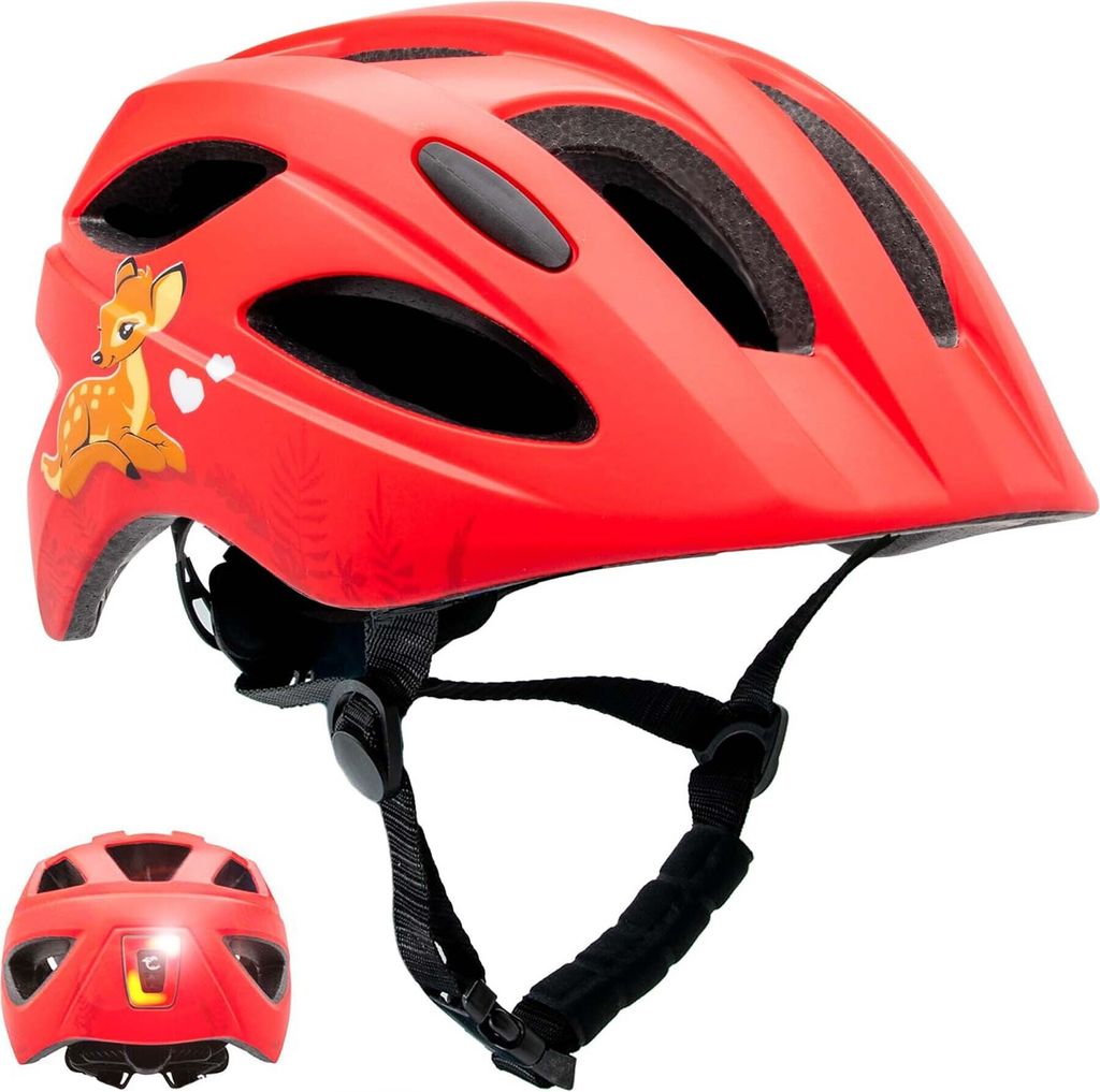 Kinderfahrradhelm 6-12 Jahre |Hübsches Rot| EN1078 Produktbild 