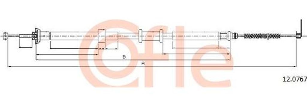 COFLE 12.0767 Seilzug, Handbremse OE 51900393 kompatibel mit Panda