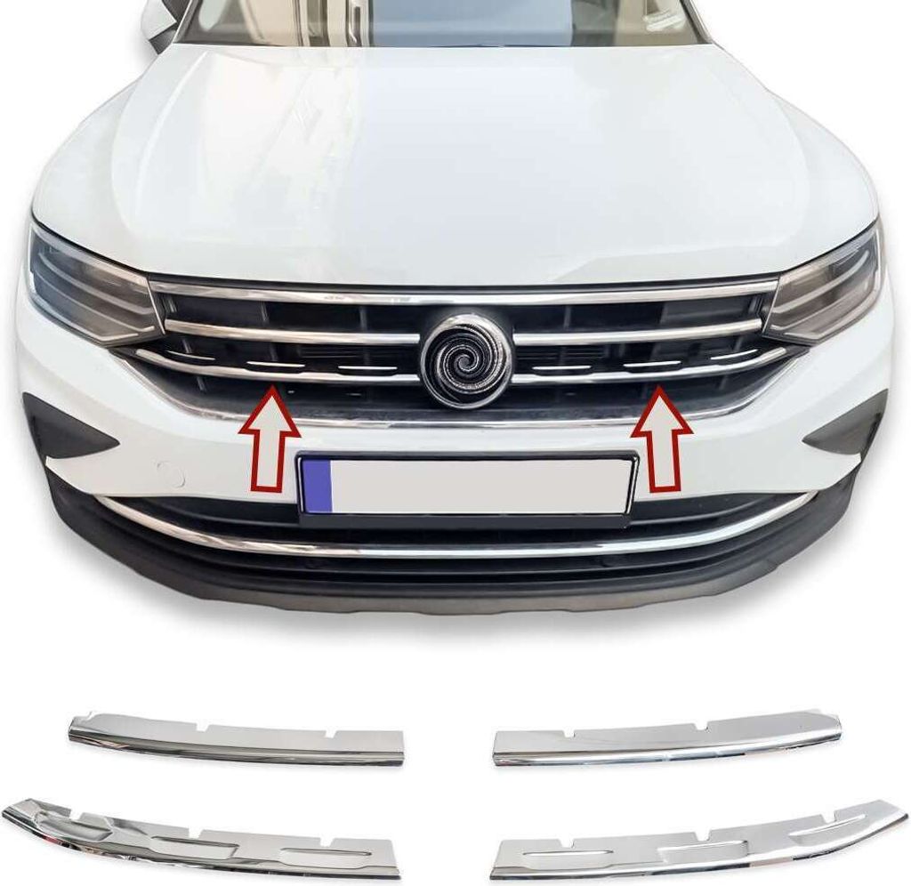 Nerezové chromové lišty masky chladiče pro VW Tiguan II + Obrázek produktu 