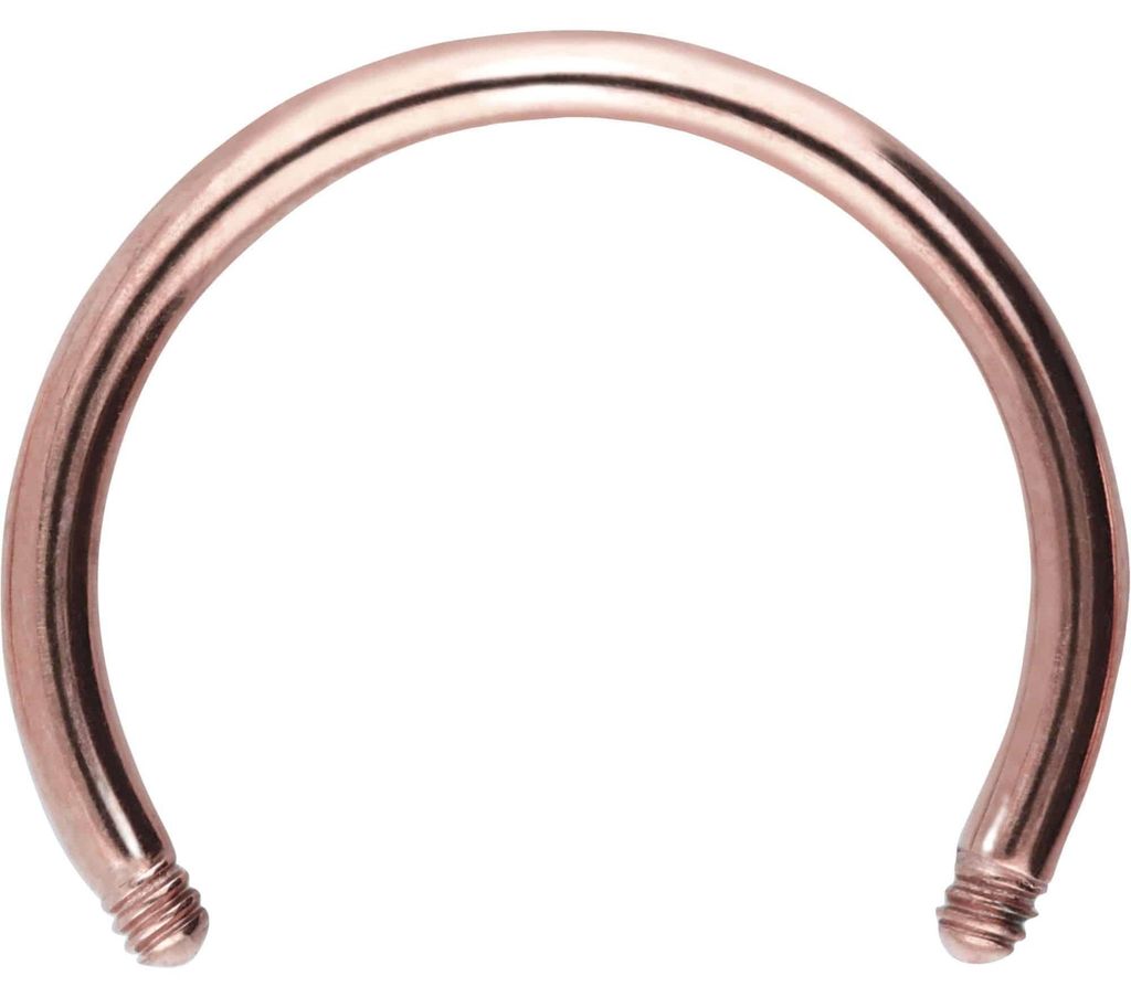 Ohrpiercing, Nasenpiercing, Septum Piercing Chirurgenstahl Hufeisenring ohne Kugeln RoséGold Innendurchmesser: 10mm + Stabstärke: 1,2mm