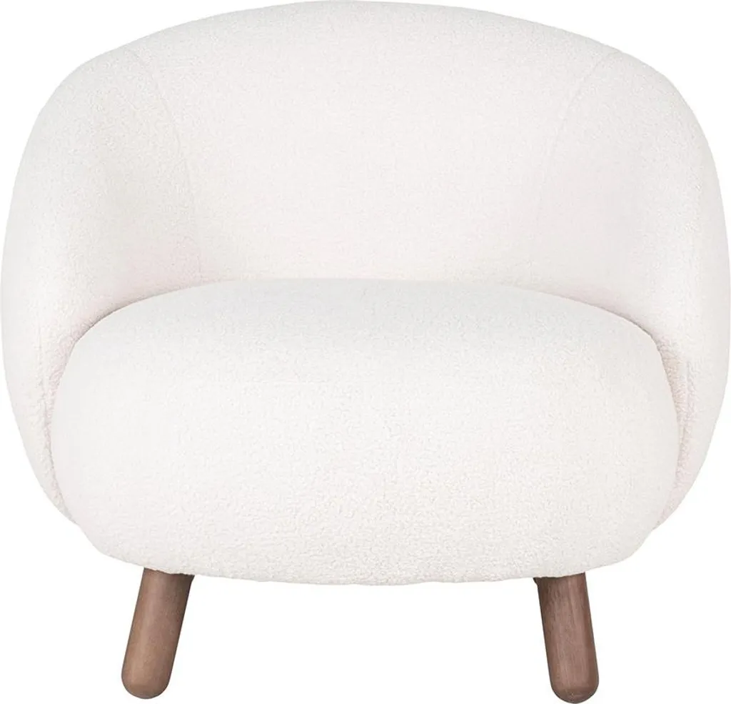 Fauteuil confortable blanc bouclette Nayeli : gain de place et style