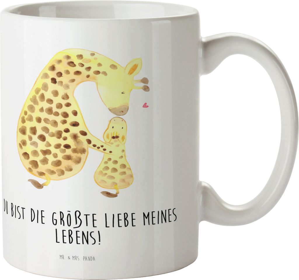 Mr. & Mrs. Panda Pott Giraffe Kind - Weiß - Geschenk, Sohn, Afrika, Lieblingsmensch, Mutter, Haferl, Trinklernbecher, Tochter, Kindertasse, Plasti...