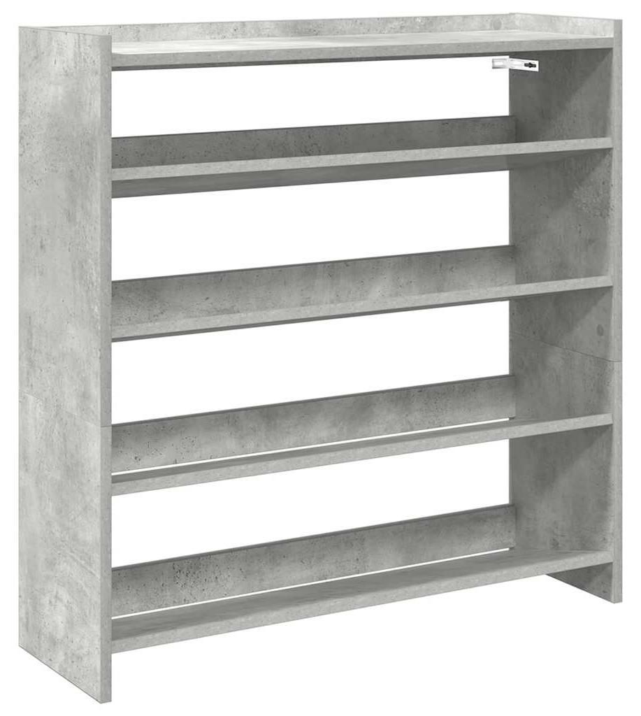vidaXL Étagère à chaussures gris béton 80x25x81 cm Bois Image du produit 