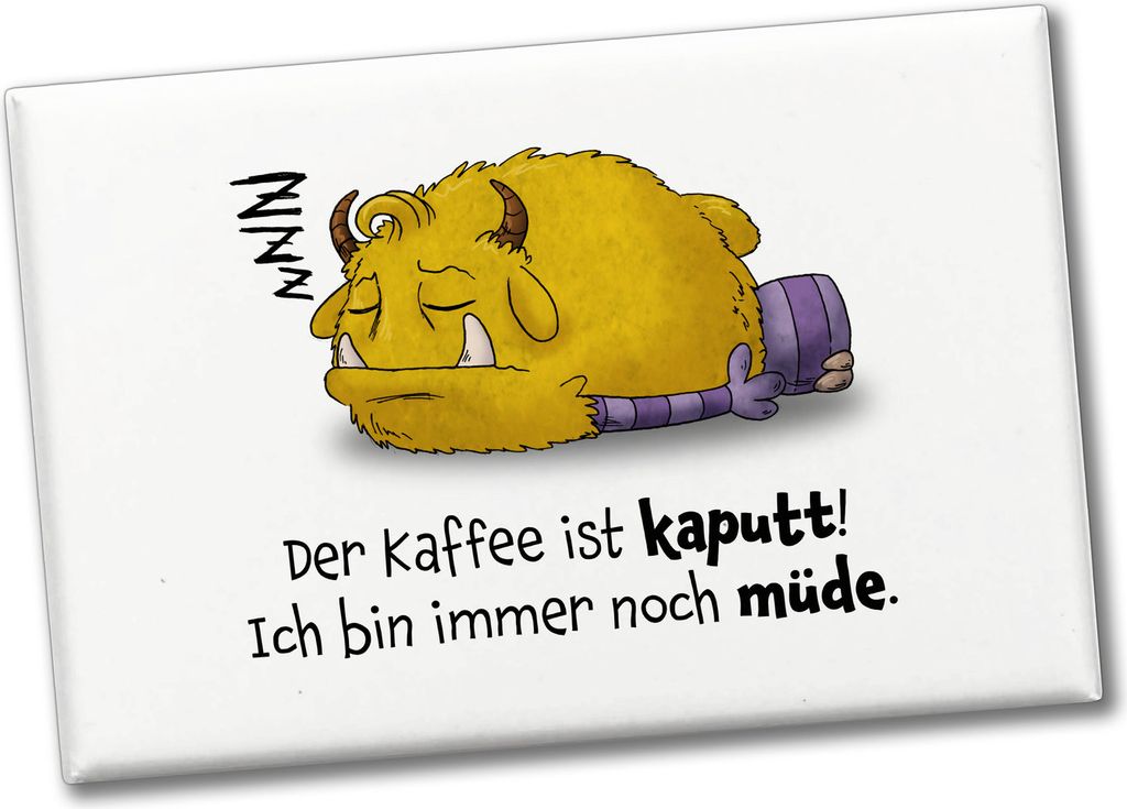 Freches Monster in gelb Souvenir Souvenir Magnet mit lustigem Spruch