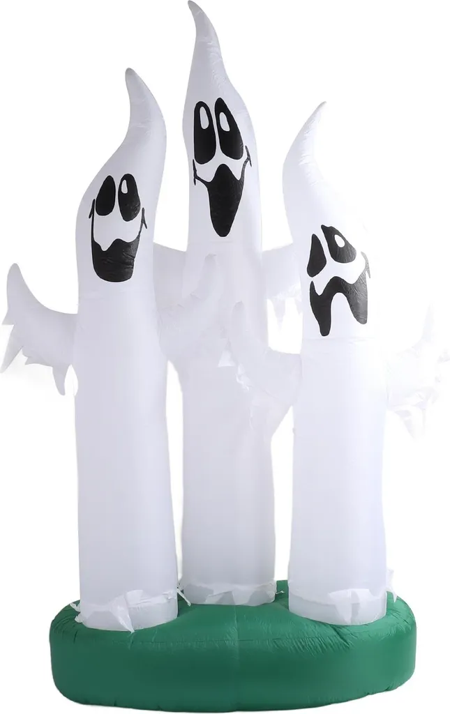 Structure Gonflable Halloween : 3 Fantômes Lumineux 305cm pour Extérieur
