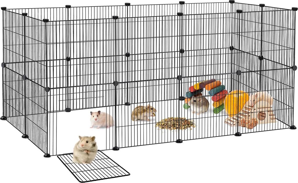 Sessamen-LP Freigehege Gittergehege Kaninchen Metallgitter Gehege mit Tür Meerschweinchen Käfig Kleintierkäfig Welpengehege Hasengehege für Inn...