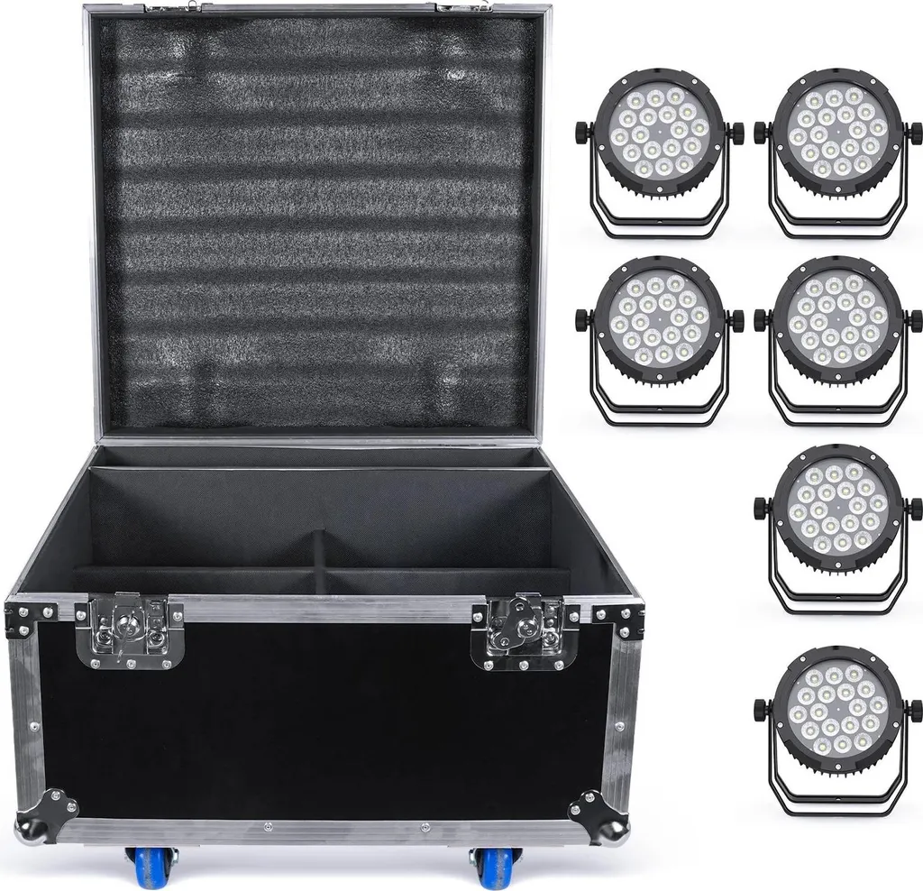 Flightcase Pro pour 6 PAR LED Résistant aux Chocs - Idéal Tournée