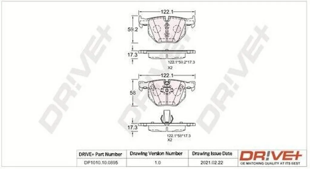 Plaquettes Frein Arrière Anti-Bruit pour BMW Série 5 6 - OE 2 339 272