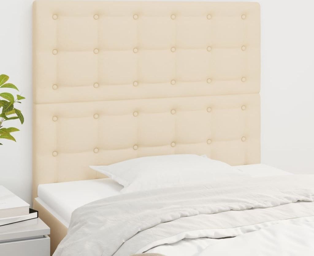 "2026 Promotion" Kopfteil moderne - Creme 90x5x118/128 cm Stoff - Bettkopfteil CC5110