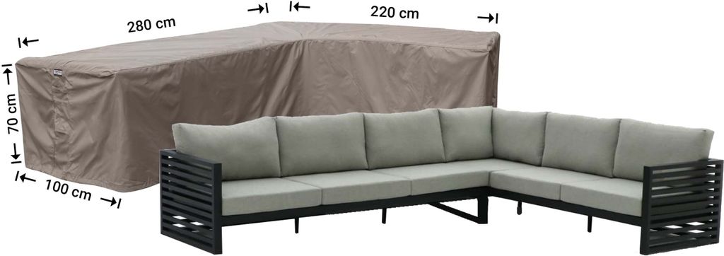 Raffles Covers Schutzhülle für Eckbank 280 x 220 x 100 H: Produktbild 