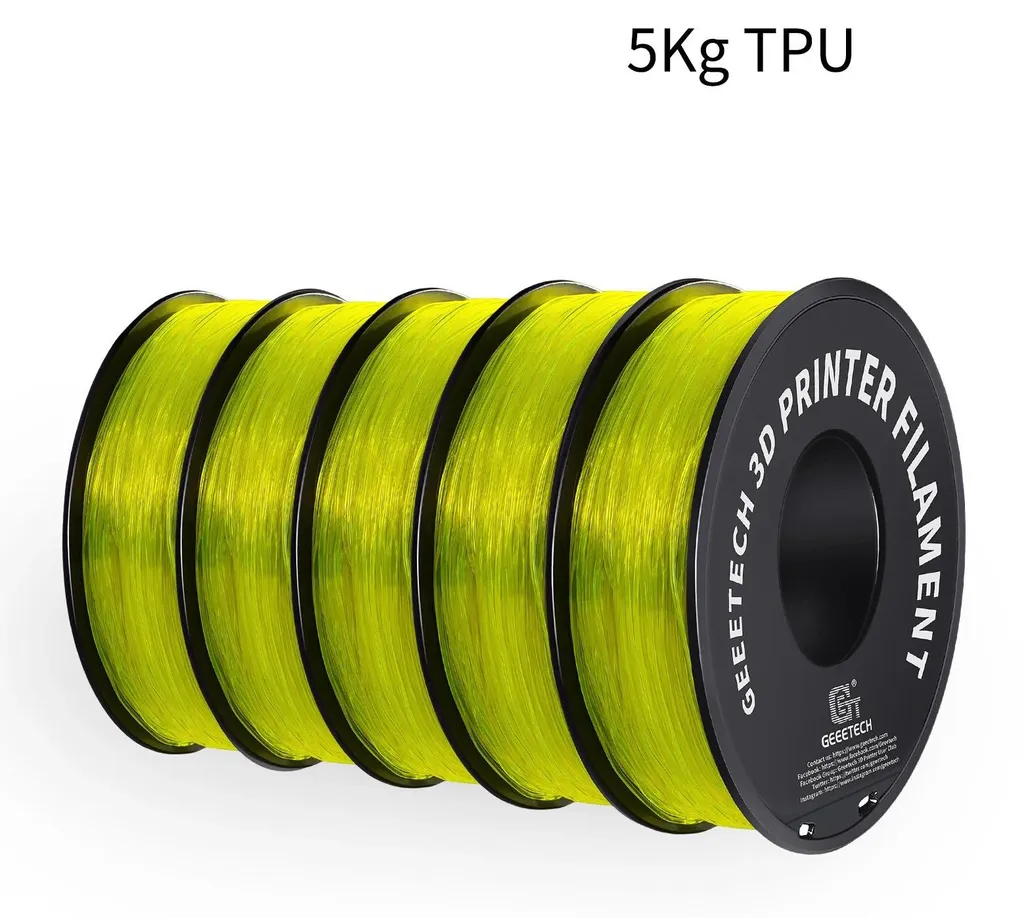 Filament 3D TPU 1,75 mm Jaune pour Pièces Flexibles et Coques - Souple 343m