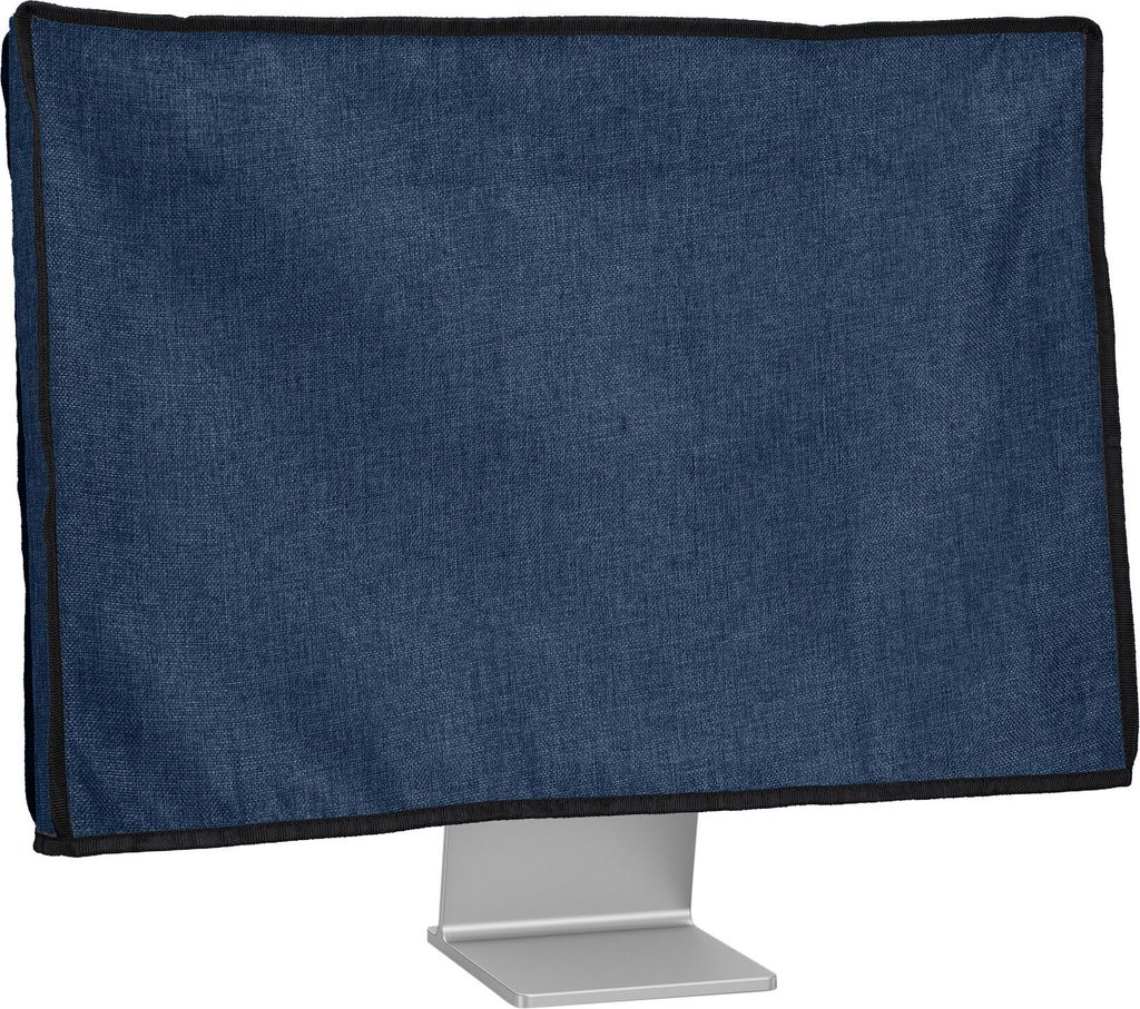 kwmobile Leinen Hülle kompatibel mit 31-32" Monitor - Schutzhülle Staubschutz Abdeckhaube für PC Bildschirm - Computer Screen Cover Staubhaube H...