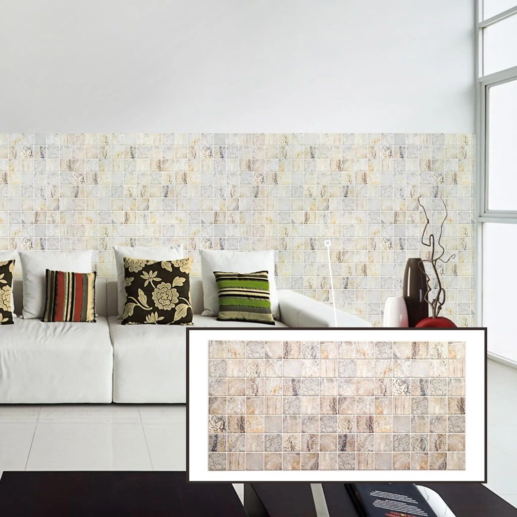 3D-Wandpaneele PVC | Fliesen Optik | Venetian Marmor- 20 Platten - 10 m² | Für Wohnzimmer, Küche & Bad | Einfache DIY-Montage