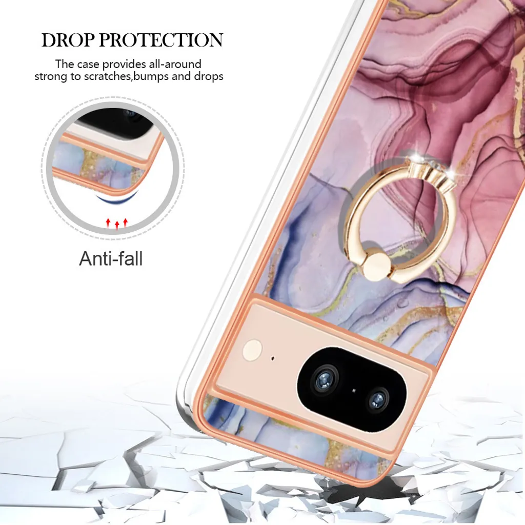 Custodia Luxury Google Pixel 8 Oro Rosa - TPU con Ring Support - 4