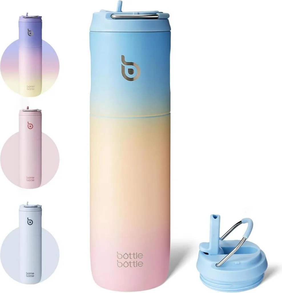 Travel Tumbler 680ml con Cannuccia - Bottiglia Termica Ufficio e Viaggio