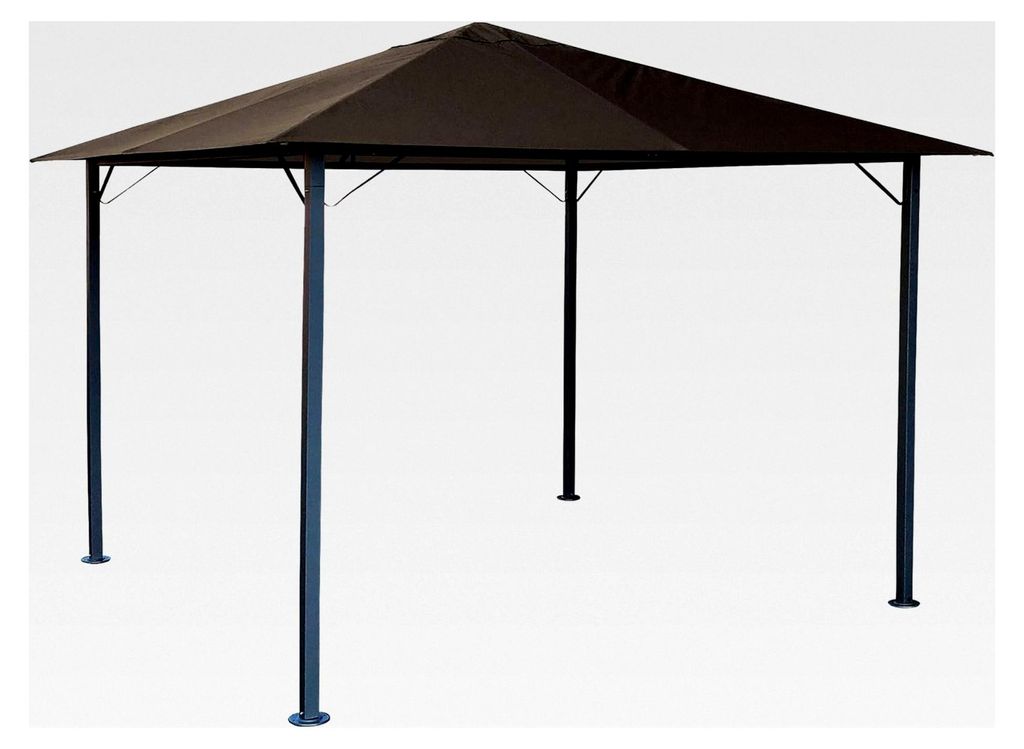 Metall Gartenpavillon 3x3m Antik Partyzelt Taupe/Beigegrau RAL 7006