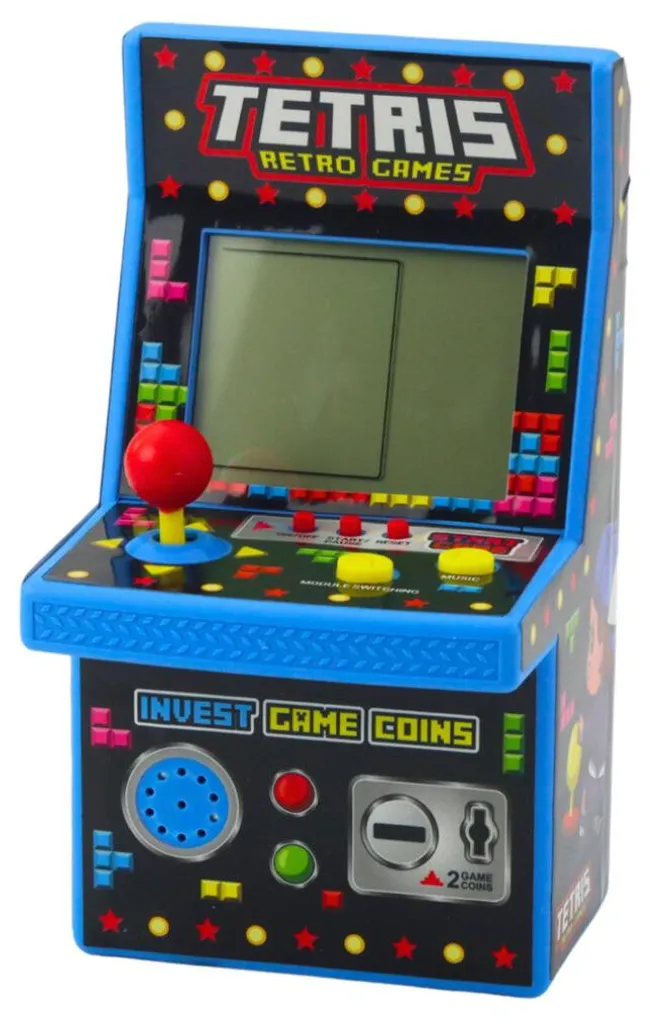 Console Tetris LEAN Toys 23491 - Mini Machine à Sous Bleue 49 Jeux