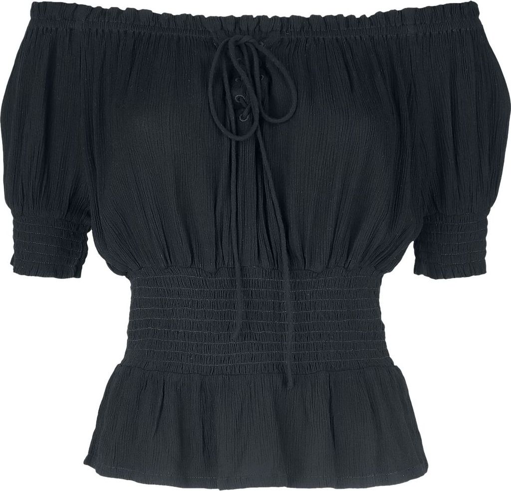 Gothicana by EMP Damen schwarze schulterfreie Bluse L