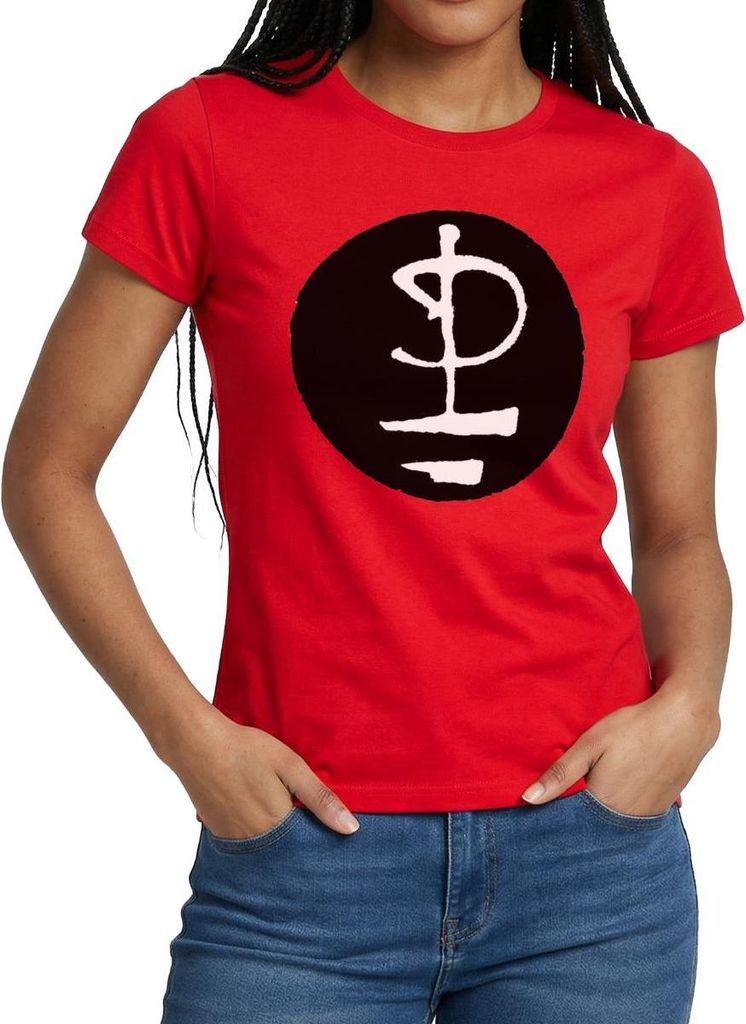 Spreadshirt Pink Floyd Logo Schwarz Weiß Frauen T-Shirt, XL, Rot