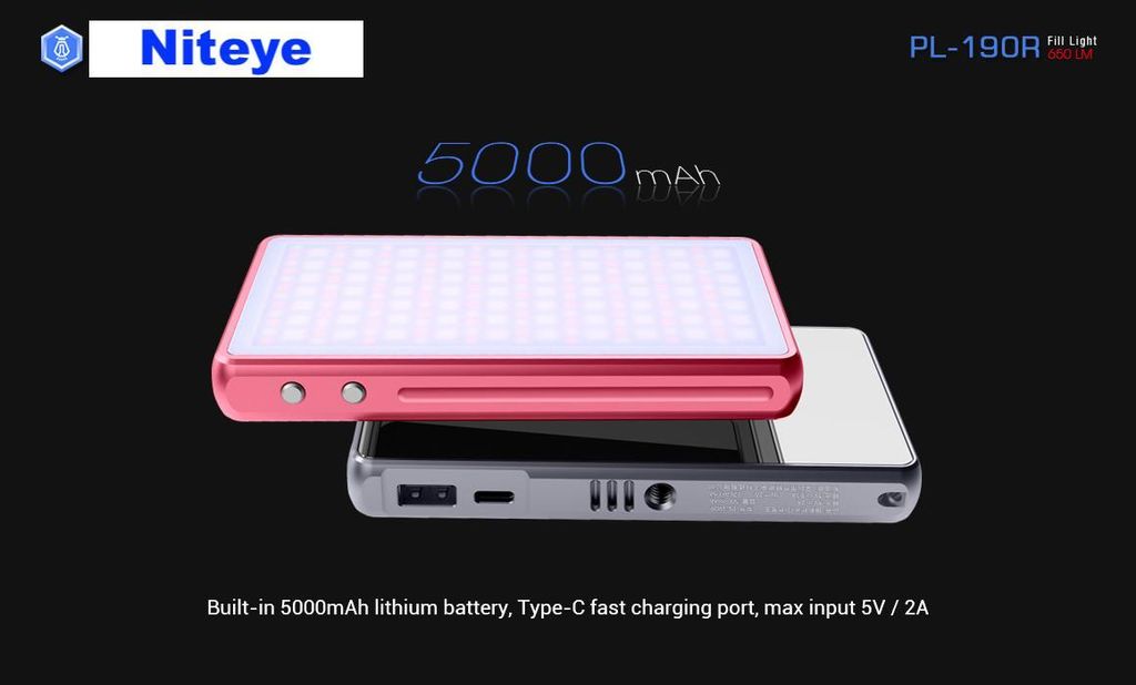 Niteye PL190-R Light Panele Powerbank RGB alle Lichtfarben