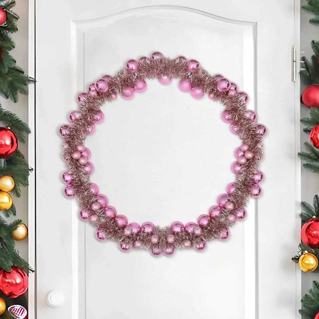 Guirlande de Noël Rose de 186 cm, Décoration Festive en Polystyrène