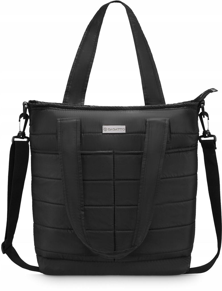 Zagatto Torebka Shopper Poliester Czarna ZG838 Zdjęcie produktu 