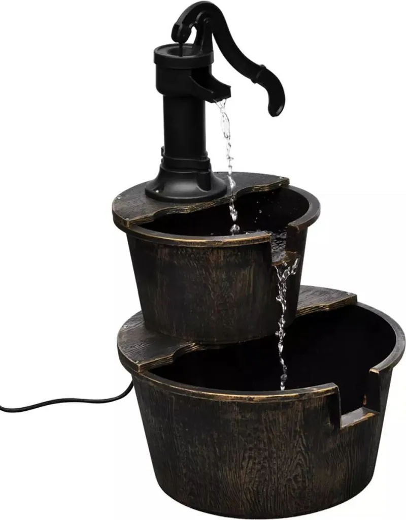 Fontaine Extérieure en Cascade Cascadeur avec Pompe à Eau Manuelle 88cm
