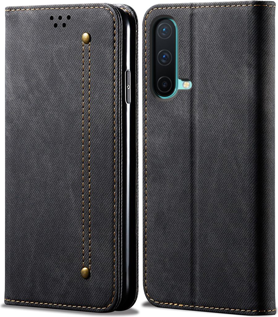 OnePlus Nord CE 5G Hülle, Leder Brieftasche Flip Bookstyle Schutzhülle mit Standfunktion für OnePlus Nord CE 5G Schwarz