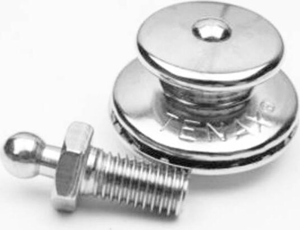 1 Set TENAX vernickeltes Messing Schnellverschluss-Oberteil mit Edelstahl Maschinenschraube Schraube M5