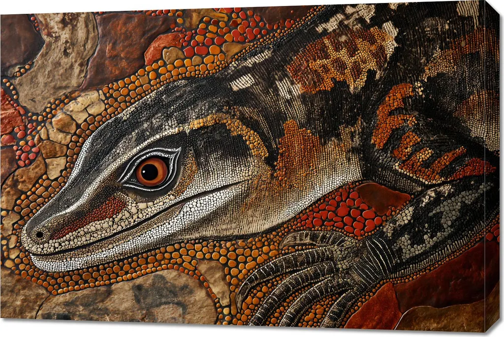 Quadro Occhio di Lucertola 90x60 cm - Tela Artistica Alta Definizione