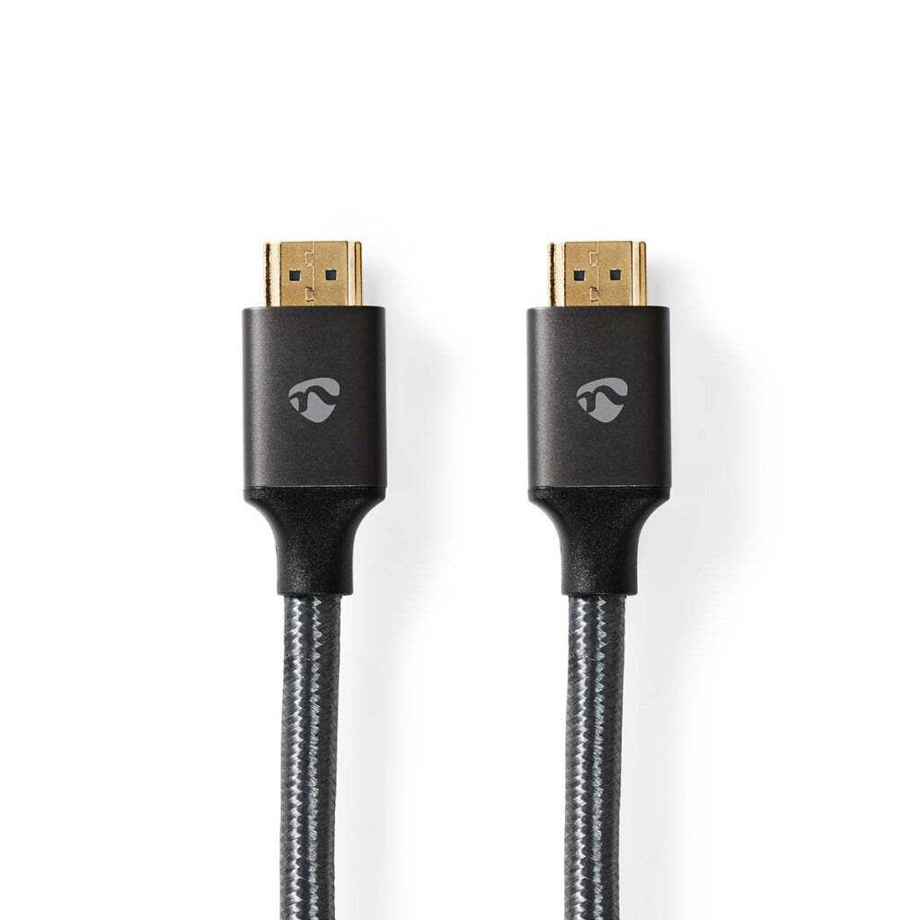 Nedis High Speed HDMI Kabel mit Ethernet - HDMI Stecker - HDMI Stecker - 4K@60Hz - ARC - 18 Gbps - 10.0 m - Rund - Baumwolle - Gun Metal Grau...