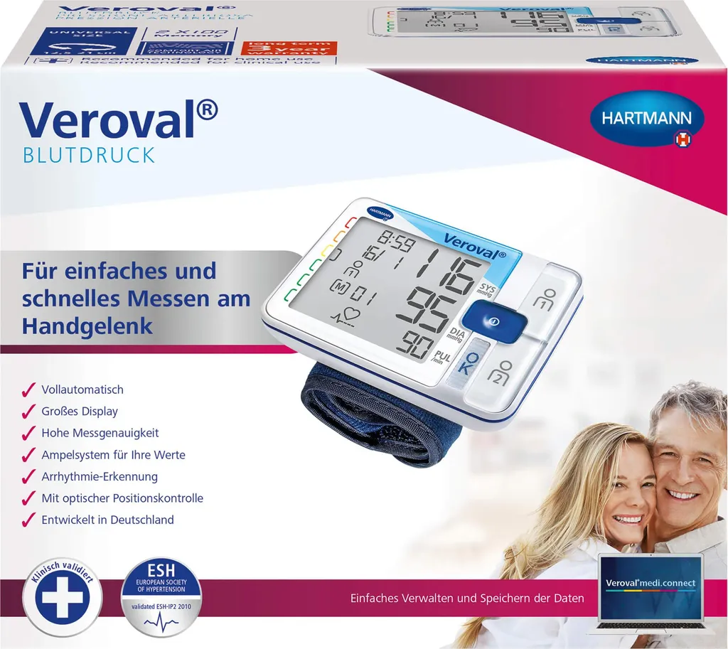 Tensiomètre au poignet Veroval 1 pc - Mesure automatique de la tension