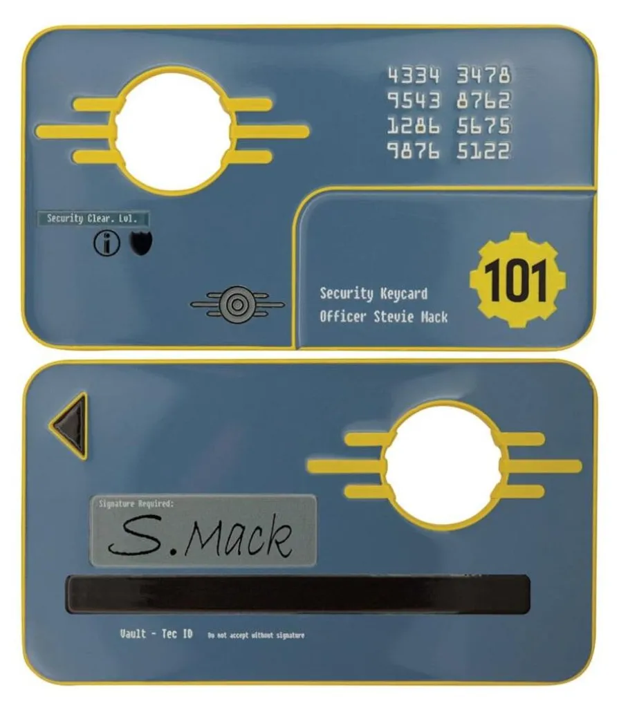 Carte d'Accès Vault 101 Fallout 3 en Métal Gravé - Édition Limitée Unique
