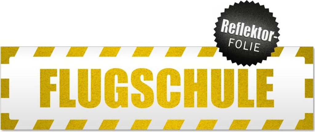 Flugschule gestreift Magnetschild Schild magnetisch