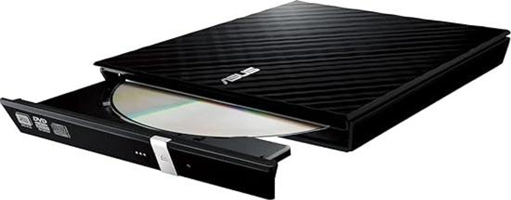 ASUS SDRW-08D2S-U Lite externer Slim DVD Brenner (8x DVD±R, 6x DVD±R DL, 5x DVD-RAM, USB 2.0) inkl. Cyberlink Power2Go, Hochglanz Schwarz