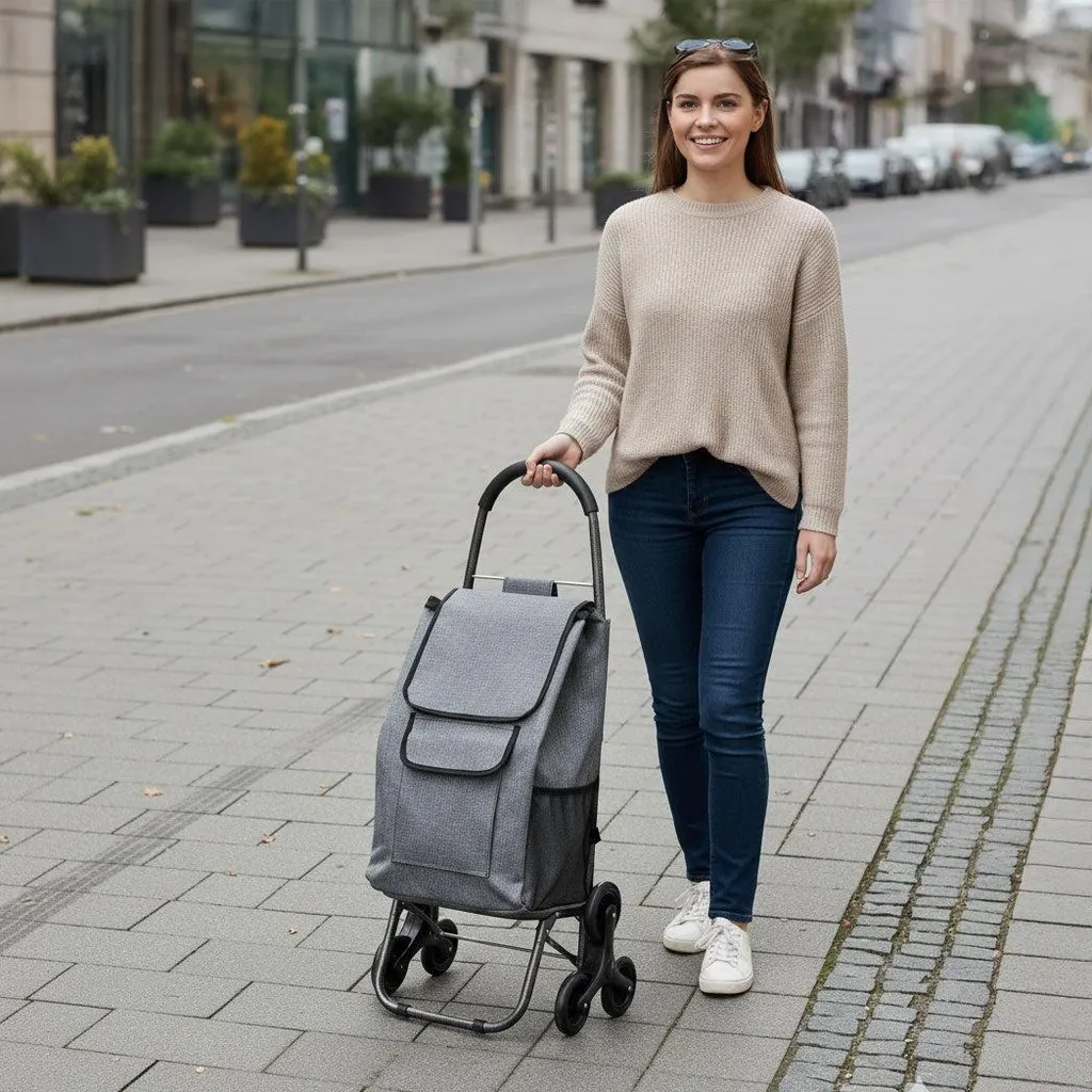 Poussette de marché 33L à 6 roues pour escaliers et sac imperméable pro
