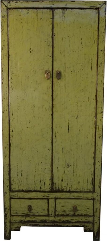 Casa Padrino Landhausstil Schrank Antik Stil Grün 75 x 40 x H. 180 cm - Landhausstil Kollektion