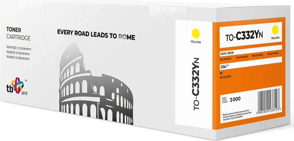 Toner de Rechange Jaune pour Imprimante OKI C332dn TO-C332YN